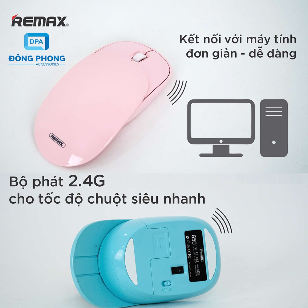 Chuột Không Dây Remax G50 Chính Hãng Thiết Kế Trượt