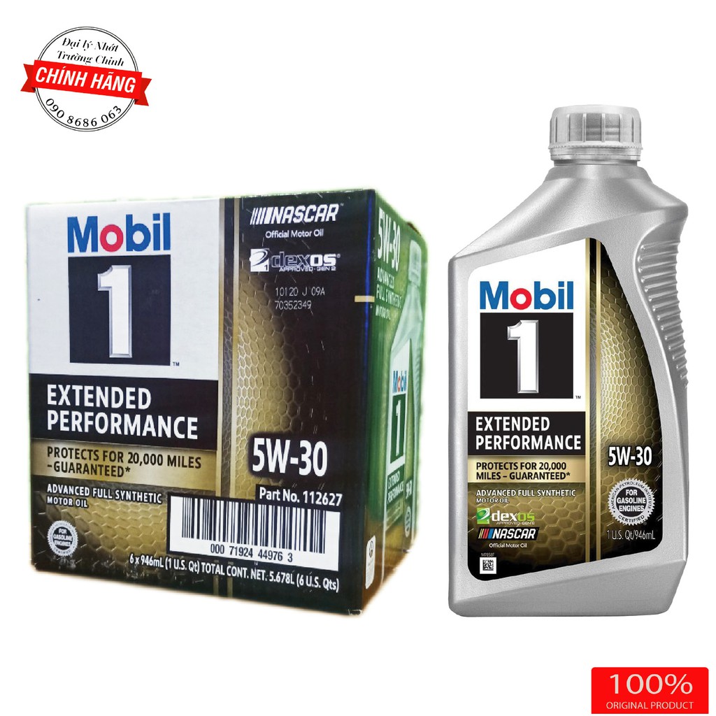 [Mã LIFEAU01 giảm 10% tới 50k đơn 150k] Nhớt Mobil 1 thùng 6 bình 5W30 nhập khẩu USA 2021 dành cho ô tô mới