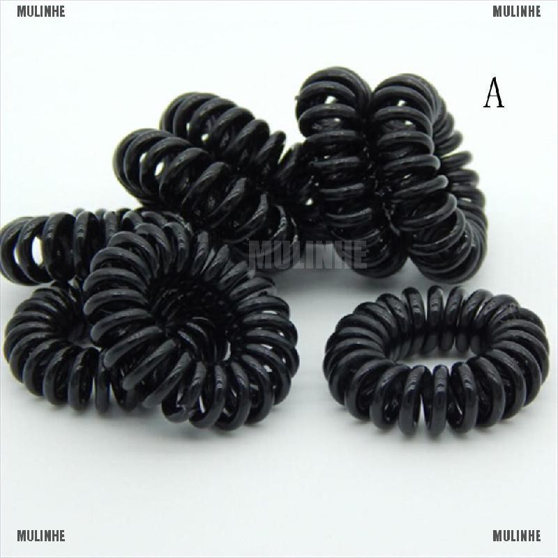 Bộ 10 Dây Buộc Tóc Nhựa Màu Đen