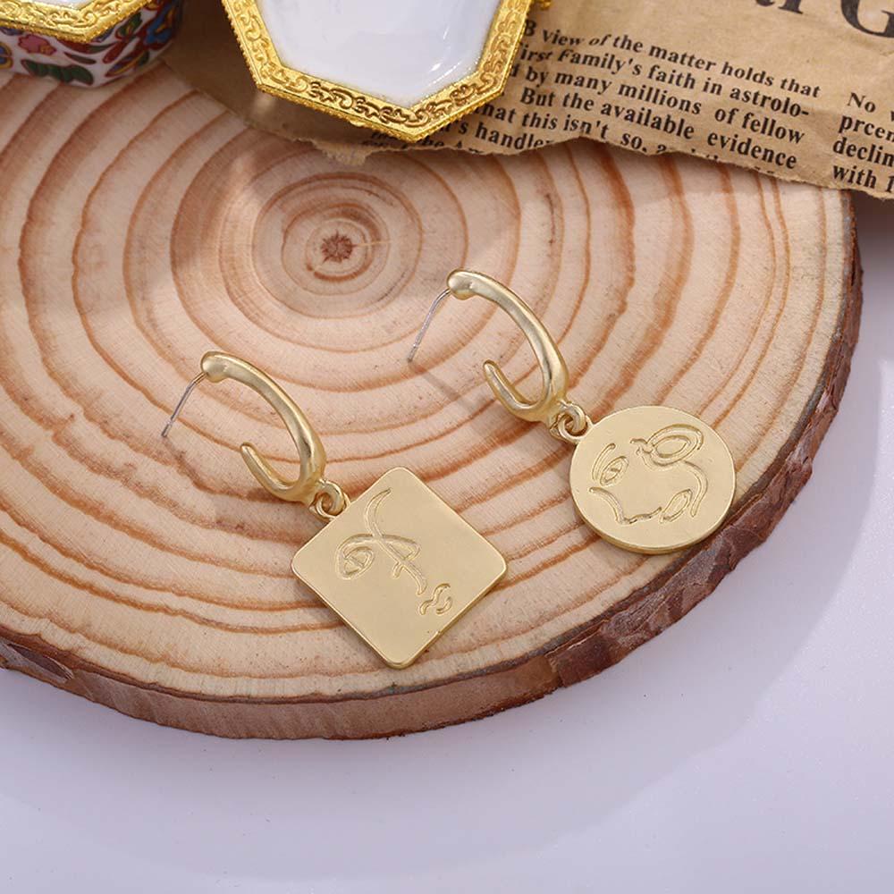 Khuyên Tai Kim Loại Phong Cách Trừu Tượng Cá Tính Cho Nữ