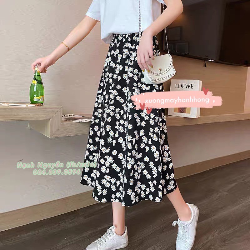 [ Mã WASTAPR giảm 10K đơn 50K] Chân váy hoa cúc Ulzzang trẻ trung - Chân váy hoa nhí dáng dài - Xưởng May Hạnh Hồng | BigBuy360 - bigbuy360.vn