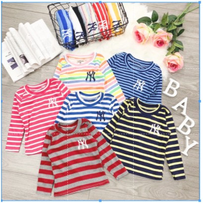 Áo kẻ thêu ny cho bé chất zip