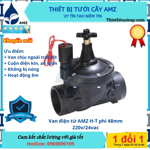 Van điện từ nhựa  AMZ H-T 48mm - 220v/24vac - van điện ngoài trời thường đóng