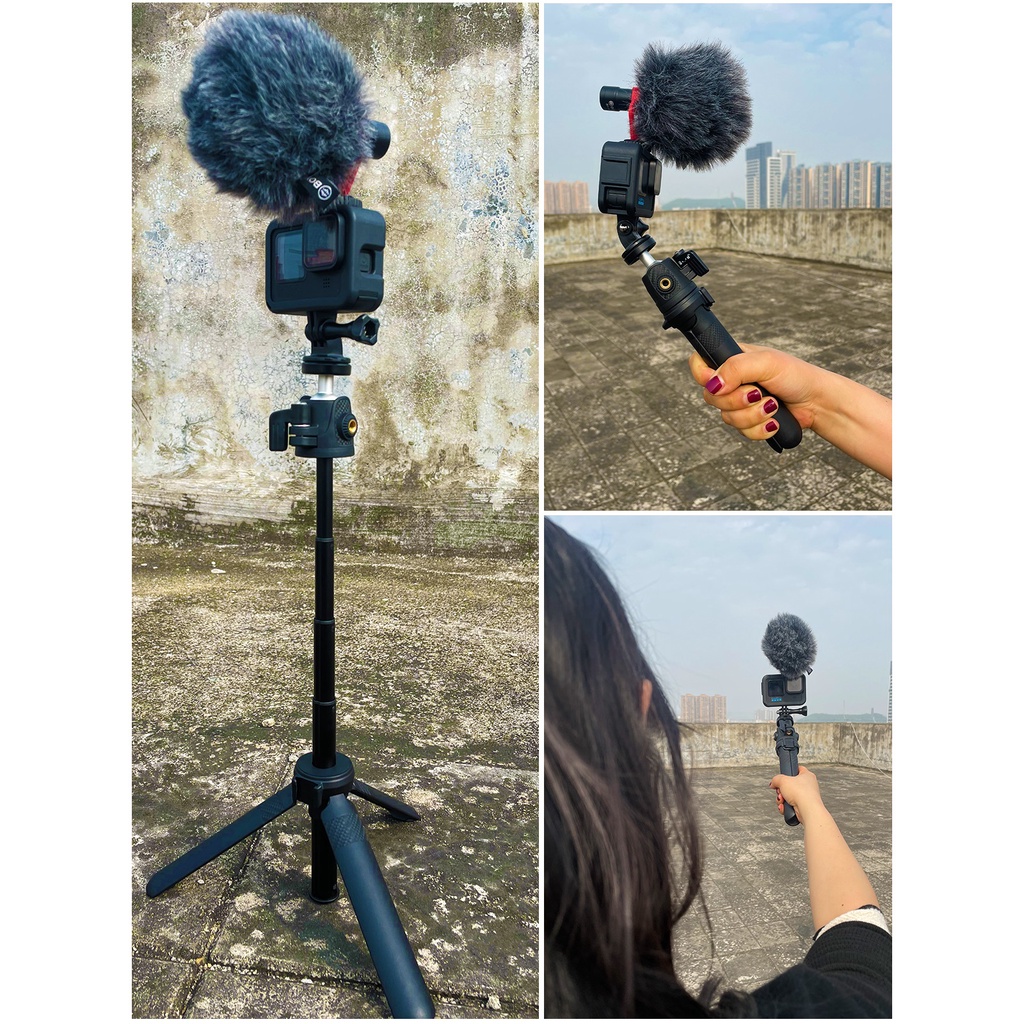 Giá đỡ ba chân LAMMCOU mở rộng 23cm gắn máy ảnh GoPro Hero 10 9 8 7 Fusion Max Osmoaction Yi