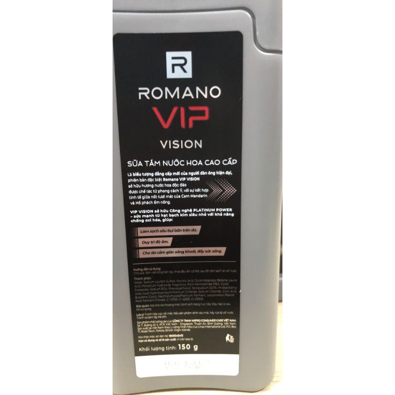 sữa tắm nước hoa cao cấp Romano Vip 150g