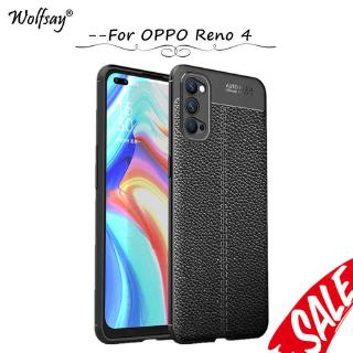 Ốp lưng bọc da sần cho điện thoại Oppo Reno4 5G