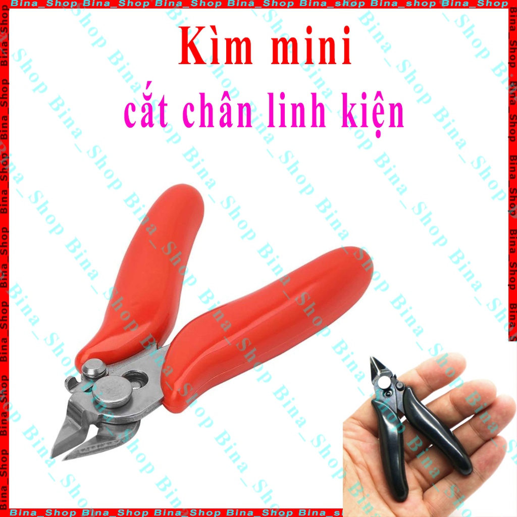 Kìm mini kìm cắt chân linh kiện đỏ/đen dài 87mm