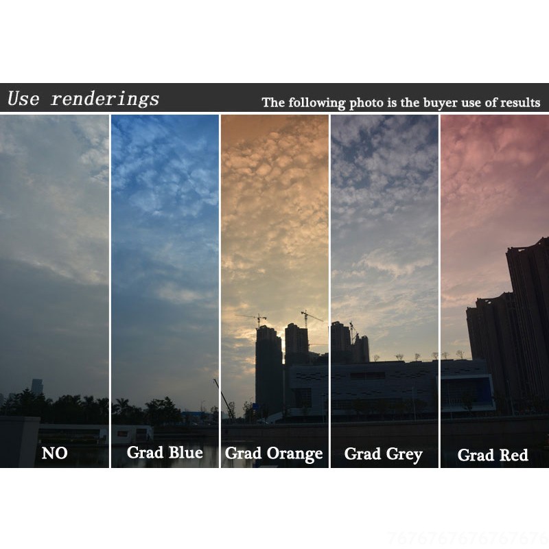 Bộ Lọc Ống Kính Màu Đỏ Gradient Cho 24-105 d600 d80 d3300 18-200 49mm 52mm 55mm 58mm 62mm 67mm 72mm 77mm