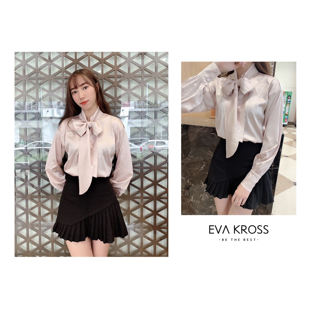 Áo sơ mi lụa hàn cổ nơ công sở EKS113 - EVA KROSS | WebRaoVat - webraovat.net.vn