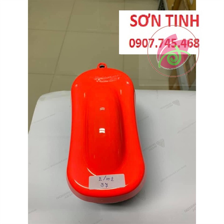 57 _ Chai sơn xịt sơn xe máy Samurai 57** màu ĐỎ huỳnh quang , sơn xịt phản quang màu đỏ  _ Fluorescent RED