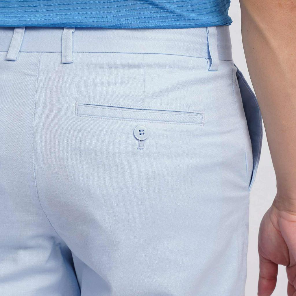 Quần Short Nam Cotton Cao Cấp 1017 Dáng Slim Màu Light Steel Blue - Sooc Nam Vulcano