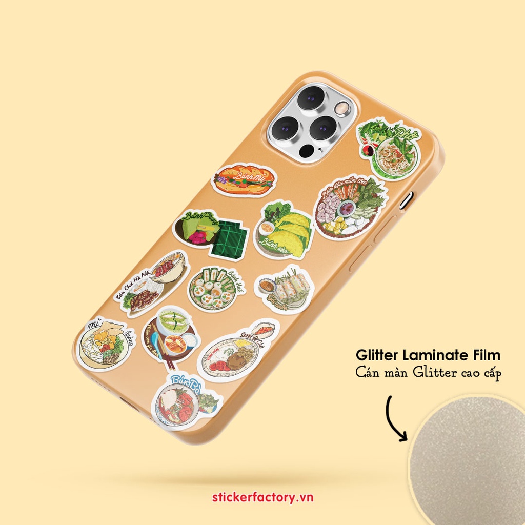 Vol 22 Vietnamese Cuisine Little sticker sheet A6 cán màn kim tuyến cao cấp - STICKER FACTORY