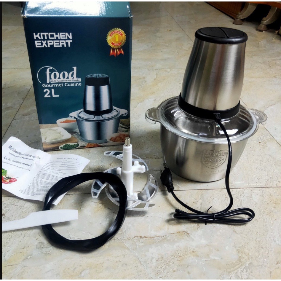 Máy xay thịt, máy xay đa năng, công suất 250W, cối inox304, 4 lưỡi dao sắc bén