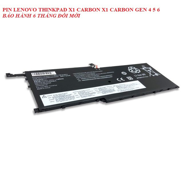 (PIN ZIN) PIN LENOVO THINKPAD X1 CARBON X1 CARBON GEN 4 5 6 BẢO HÀNH 6 THÁNG ĐỔI MỚI