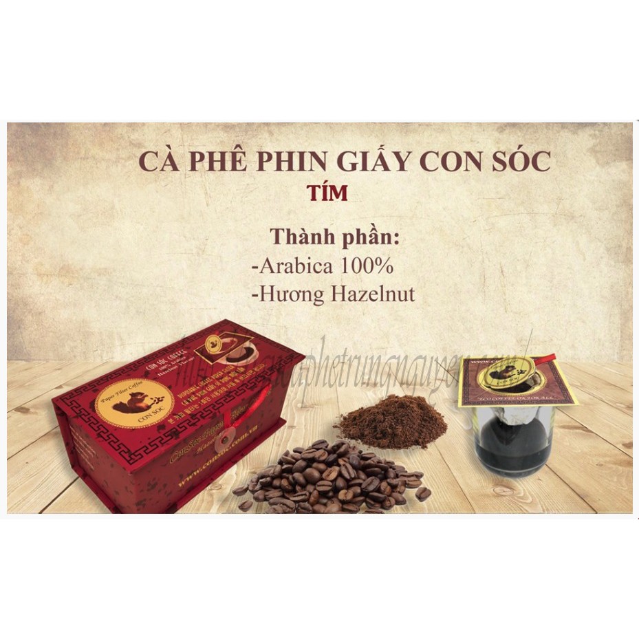 CÀ PHÊ CON SÓC PHIN LỌC TÍM (HỘP TÍM)