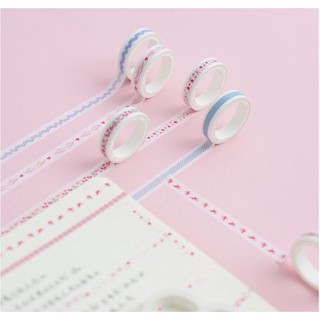 Băng Keo Giấy Trang Trí Washi Tape ( Trang Trí Sổ, Chia Dòng) 8mm/15mm/30mmx3m