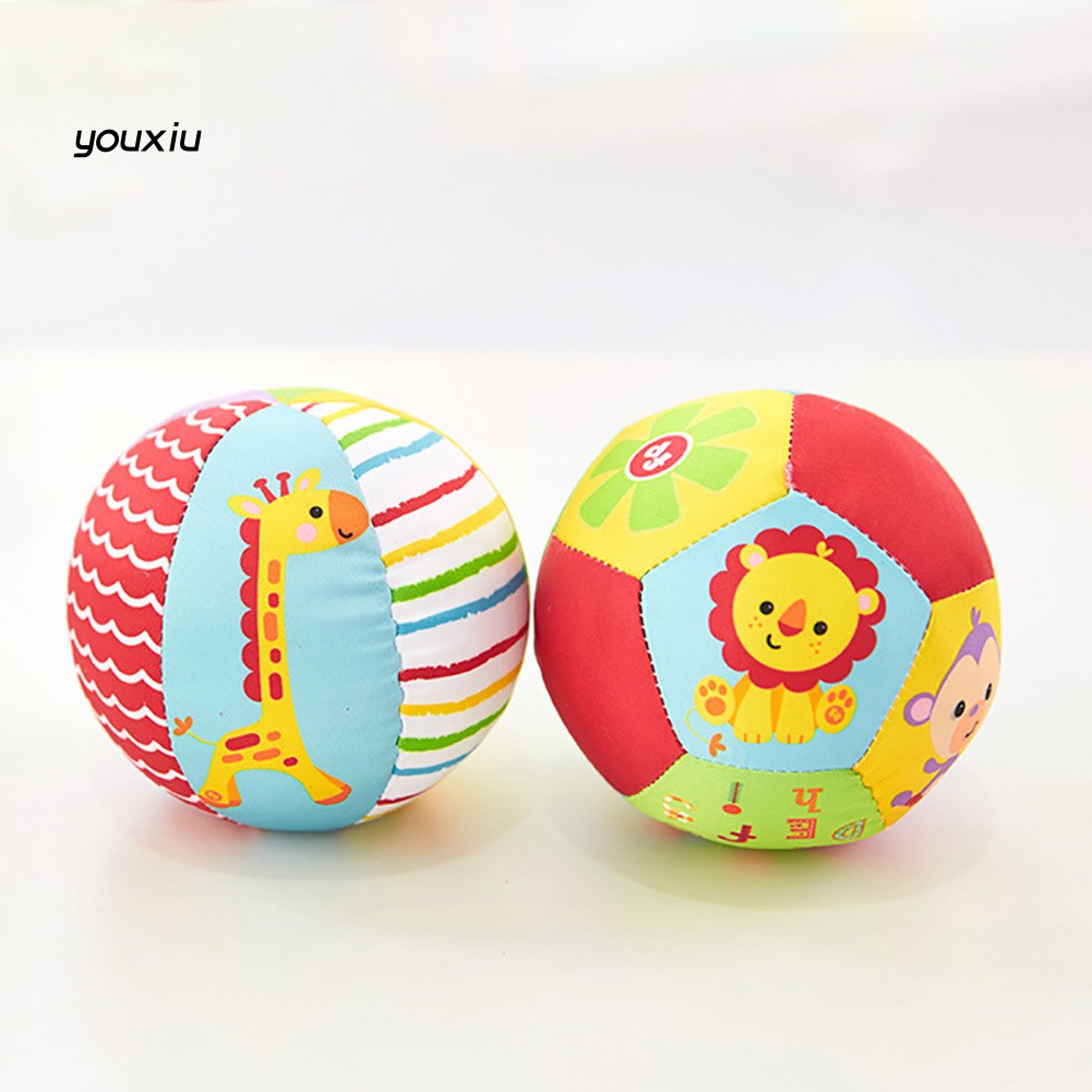 ♛YEWJ♛Infant Baby Toddler Kids Soft Stuffed Ball Animal Pattern Bell Sports Crib Toy