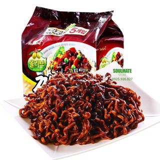 Lốc 5 gói mì trộn tương đen dầu olive Samyang gói 140g
