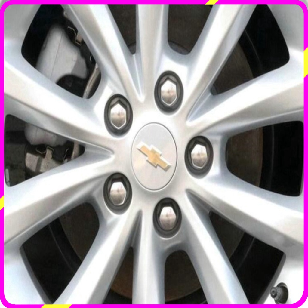 Logo chụp mâm, ốp vành la zăng bánh xe ô tô Chevrolet đường kính 53mm, đường kính chân cài 5