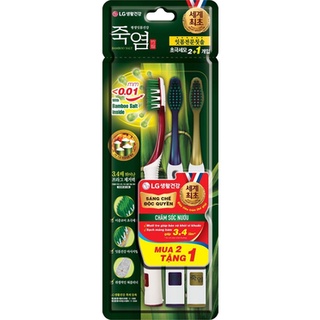 Sét 3 bàn chải đánh răng bamboo salt lg - hàn quốc