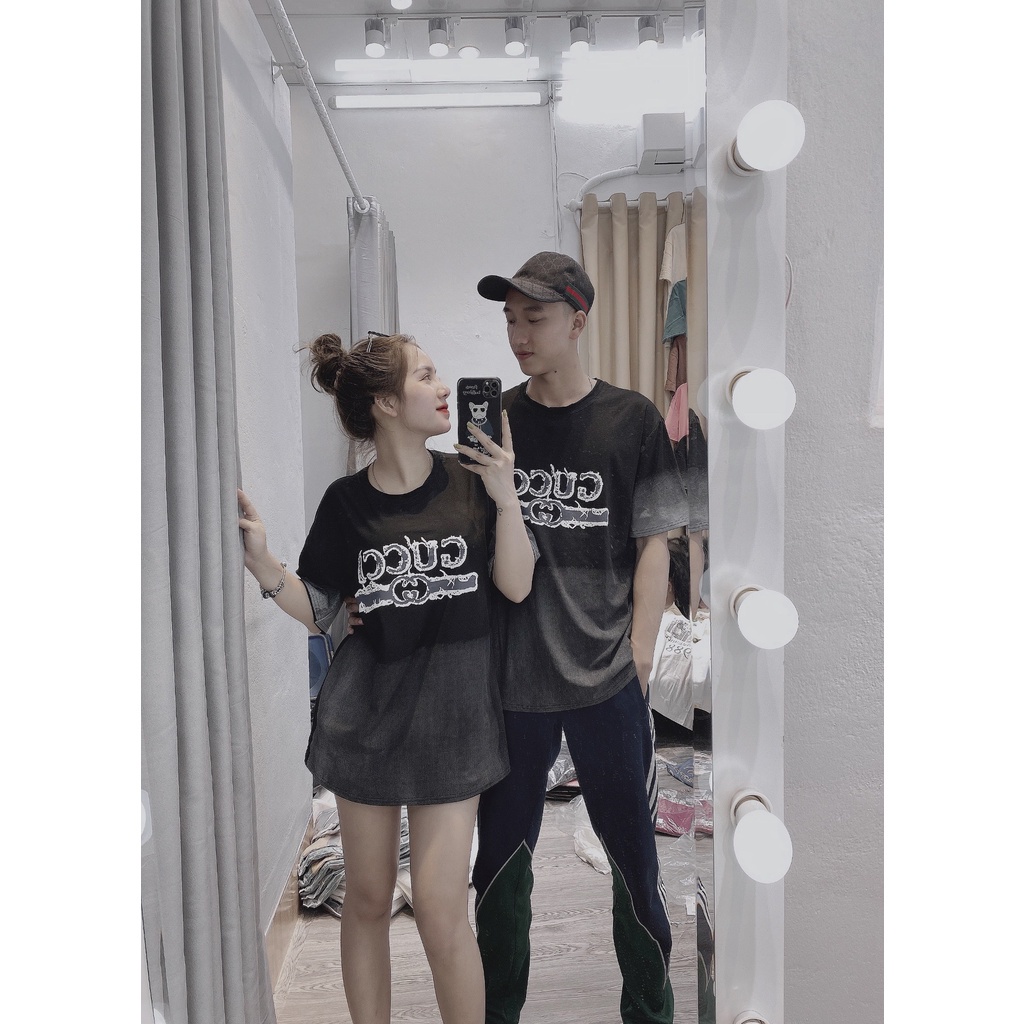Áo thun nam nữ Gucci Loang mặc đôi cực phẩm, Áo phông unisex nam nữ