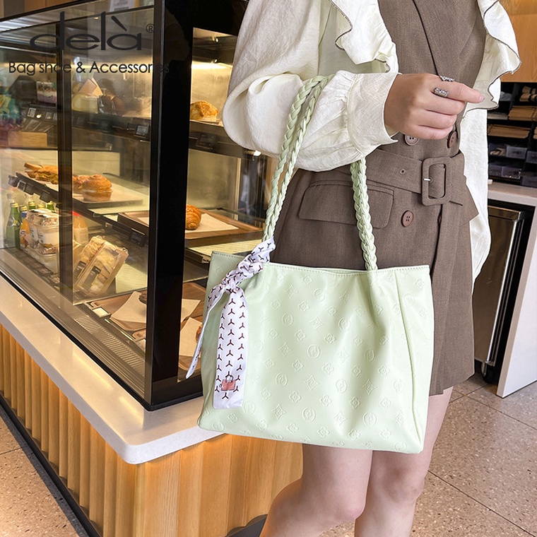 Dela Túi tote Đơn Đeo Vai Sức Chứa Lớn Mùa Thu Và Mùa Đông Tươi Mới Cho Nữ Sinh Đại Học