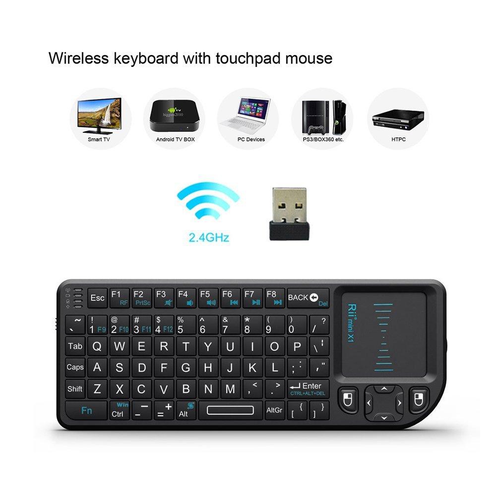 Điều khiển TV đồ mốt kiêm Bàn phím Chuột Không Dây TV - Smart TV Keyboard & TouchPad Rii