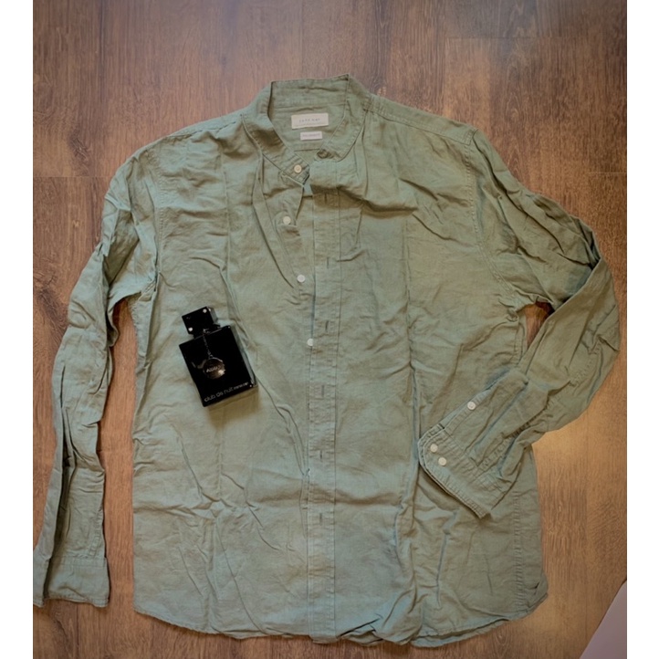 (Used/ Pass) Áo sơ mi za.ra man vải mát ít nhăn form rộng cổ trụ size L