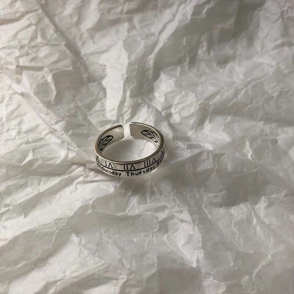 Nhẫn dạng hở bằng kim loại mạ bạc cá tính thời trang