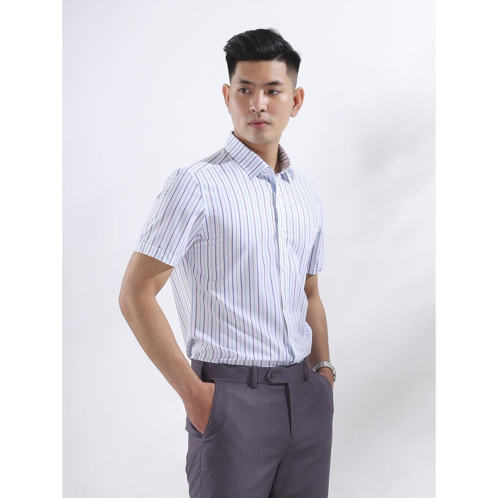 Áo sơ mi ngắn tay họa tiết kẻ sọc 2 màu ARISTINO - ASS143S8 | BigBuy360 - bigbuy360.vn