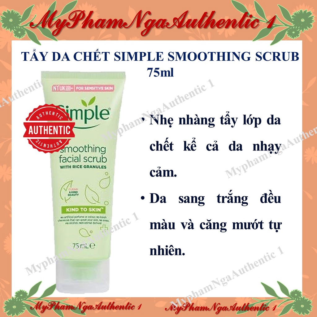 Tẩy da chết Simple Smoothing Scrub TẨY DA CHẾT 75ml