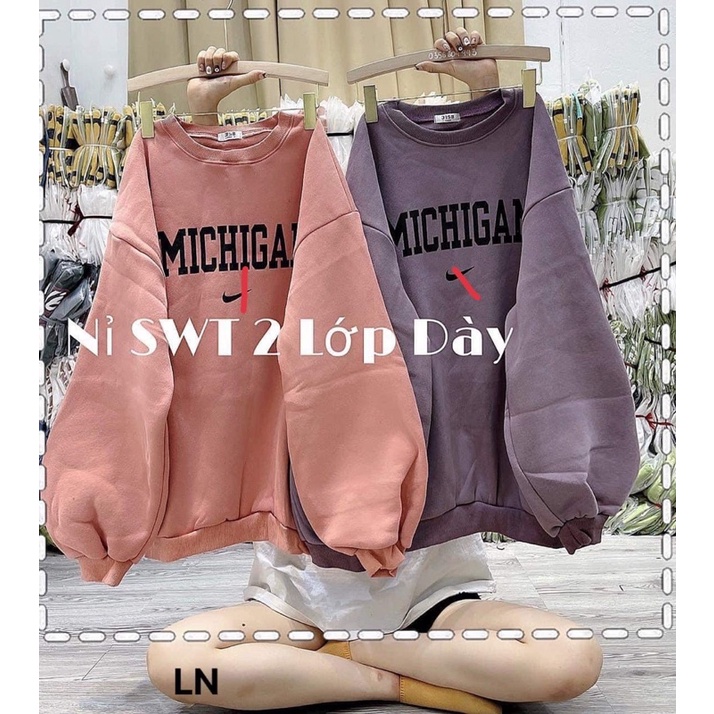 Áo Swt MICHIGA nỉ cotton DA6