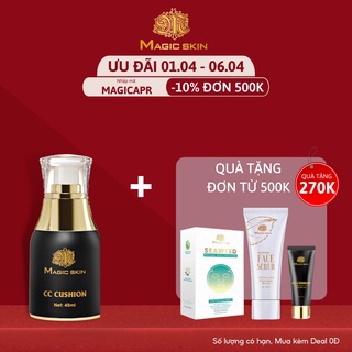 Kem nền dưỡng trắng chống nắng cc cushion magic skin 010