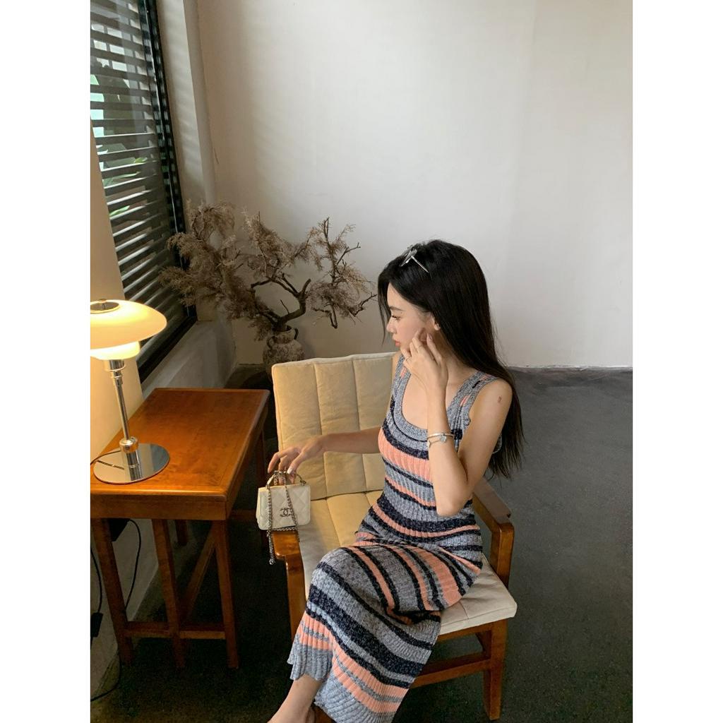 QKOOLE (MớI) Đầm Midi SáT NáCh Kẻ SọC NhiềU MàU QuyếN Rũ