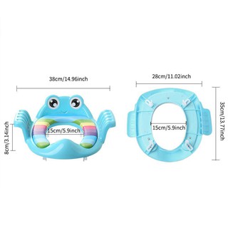 Bệ lót thu nhỏ bồn cầu có tay vịn hình chú ếch cho bé yêu
