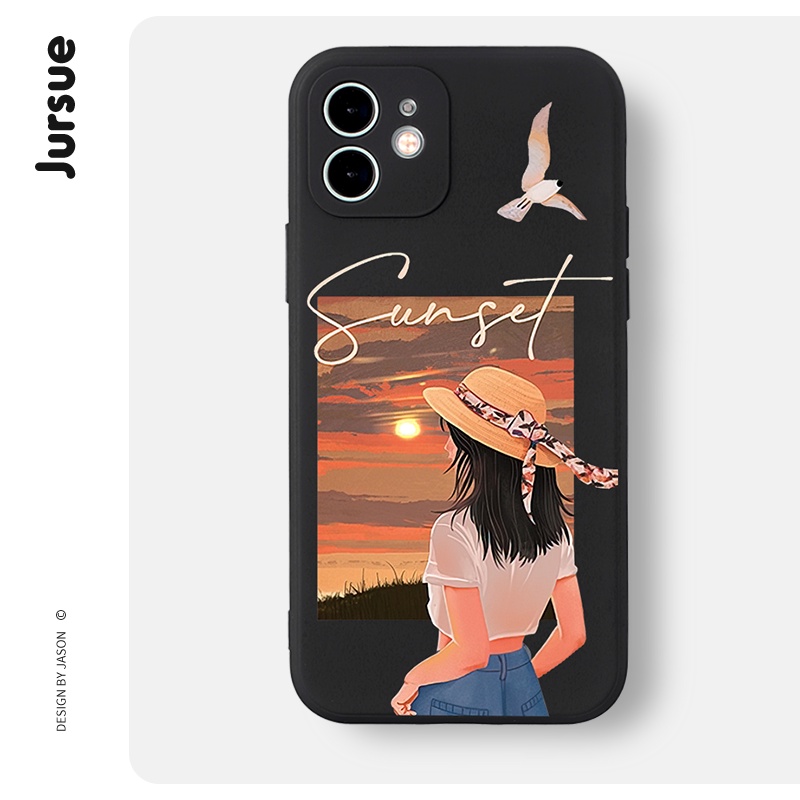 Ốp điện thoại JURSUE cặp đôi dễ thương đẹp nam nữ chống bẩn Cho iPhone 14 13 12 11 Pro Max SE 2020 X XR XS 8 7 ip 6S 6 Plus kute XYH592