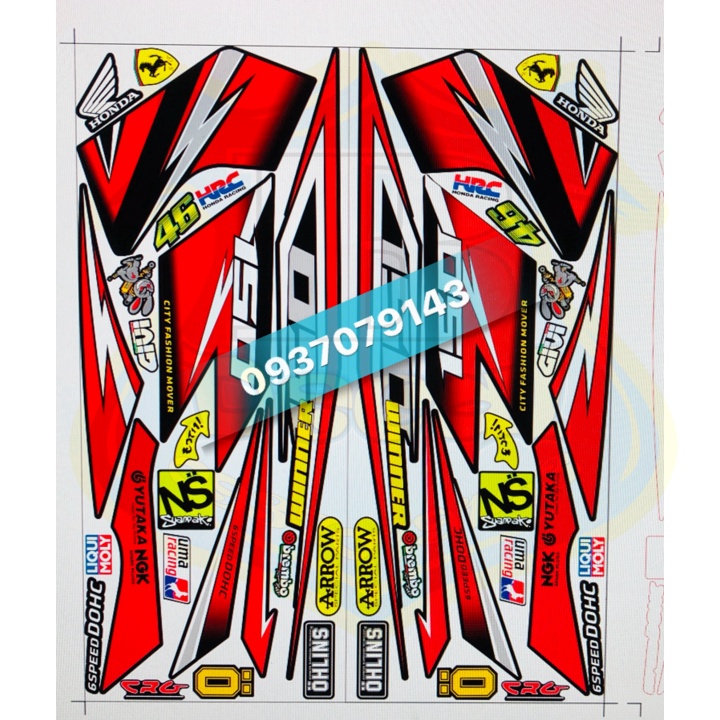 Tem xe winner v1 sấm sét đỏ đen