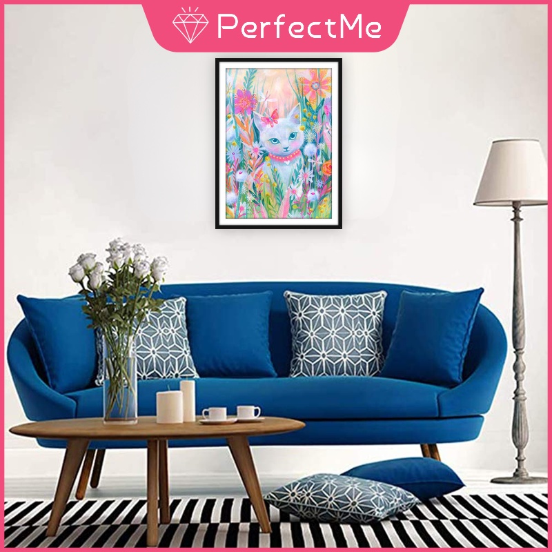 Bộ Tranh Đính Đá 5D Tự Làm 30 X 40Cm Hình Mèo Nhiều Màu Trang Trí Nhà Cửa