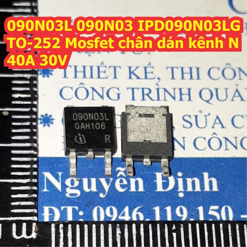 5 con 090N03L 090N03 IPD090N03LG TO-252 Mosfet chân dán kênh N 40A 30V kde8358