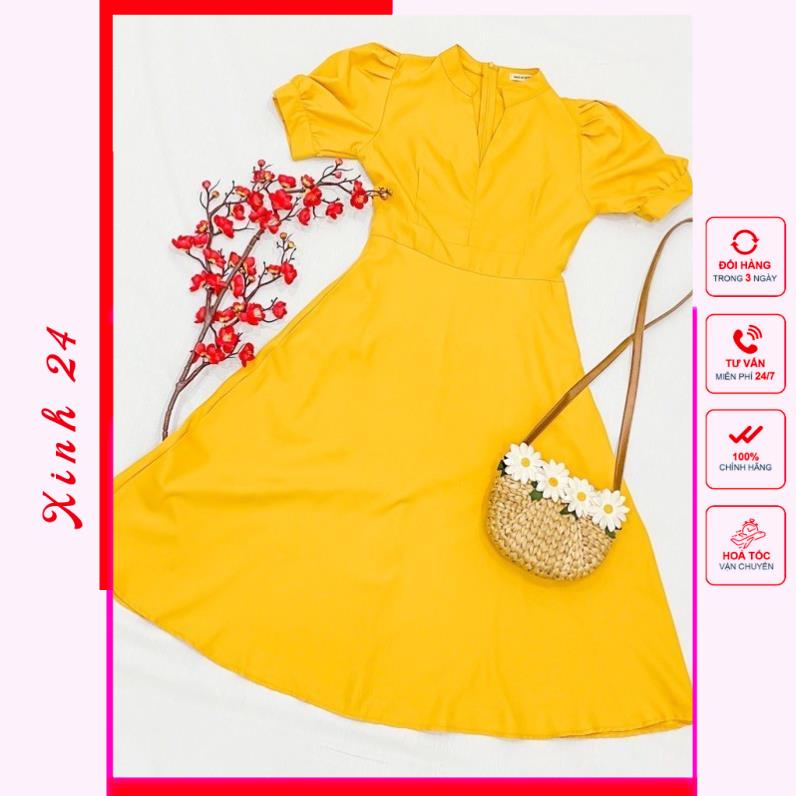 Đầm Váy Tay Phồng 3 Màu (Kèm Hình Thật) | BigBuy360 - bigbuy360.vn