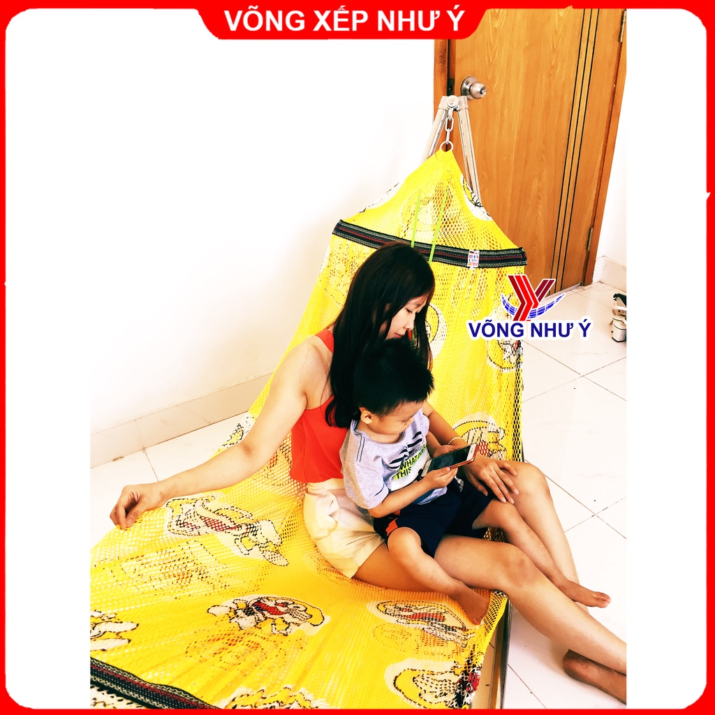 Lưới võng xếp cỡ đại hình Đôrêmon dễ thương hàng tiêu chuẩn Nhật Bản, lưới võng cán thép cho người lớn dày rộng đủ màu