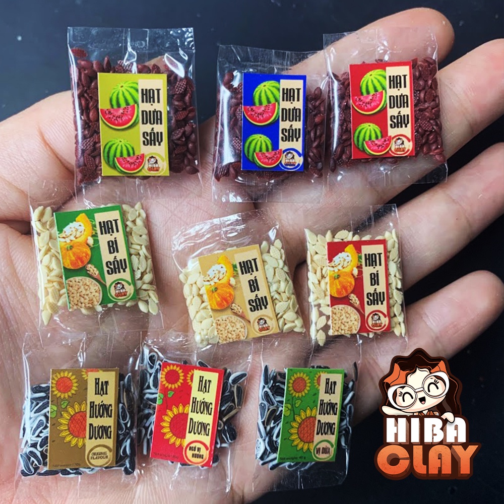 Mô hình gói Hướng dương, hạt dưa, hạt bí, Mini Food, đồ ăn tí hon , đồ ăn mini mô hình cho búp bê DIY