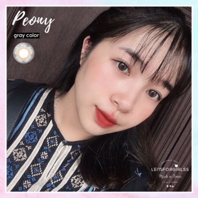 <Sẵn 6-6,5-7 độ> Kính áp tròng Kính áp tròng PEONY GRAY của O-lens (hsd 3-6 tháng)