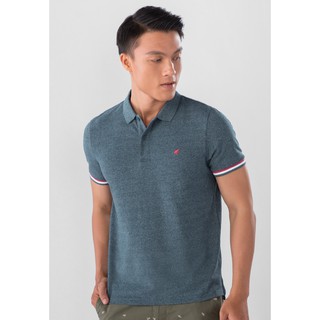Áo Thun Nam Có Cổ Ngắn Tay Giordano Polo Màu Xanh Xám Logo Con Cóc 0101870020