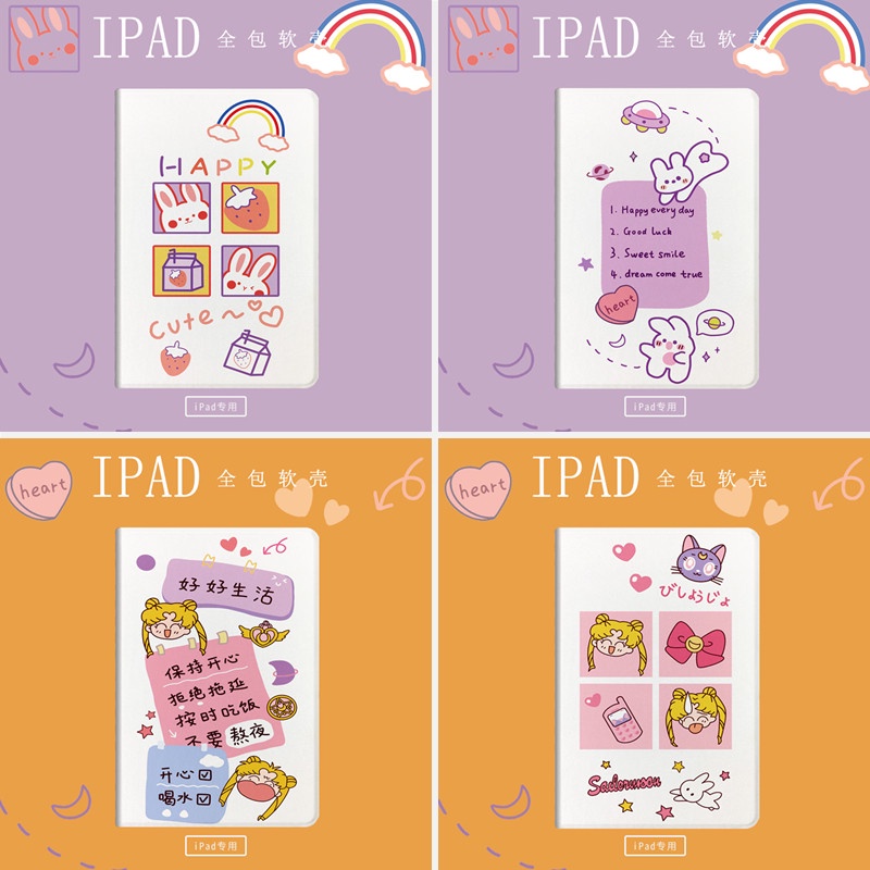 Bao da máy tính bảng hình thỏ và thủy thủ mặt trăng dễ thương cho IPad Air 3 4 Pro 2020 IPad 6th 7th 8th Generation Pro 11 2021 Mini 5 2 10.2 inch 9.7 2020