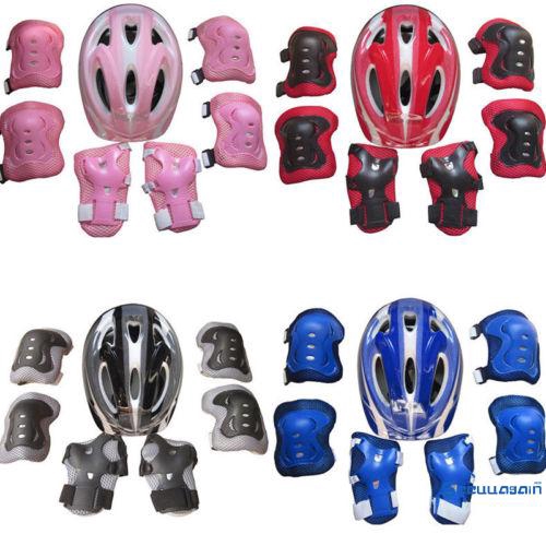 Bộ mũ bảo hộ + đệm bảo vệ khuỷu tay + đầu gối + cổ tay đi xe đạp cho bé