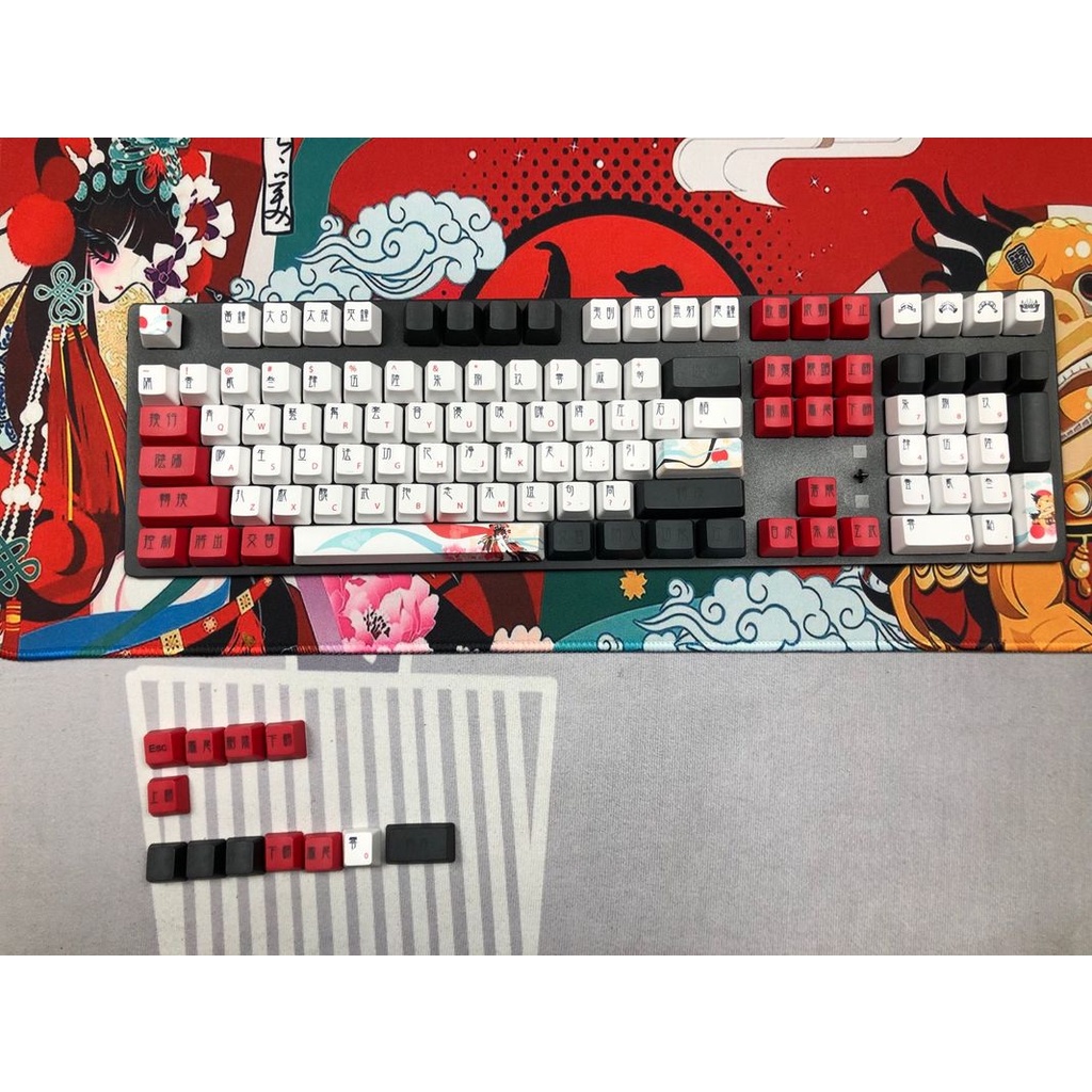 Keycap kiểu Trung Quốc keycap cô gái Trung Quốc CHRRY Profile PBT Dye bàn phím cơ thăng hoa keycaps