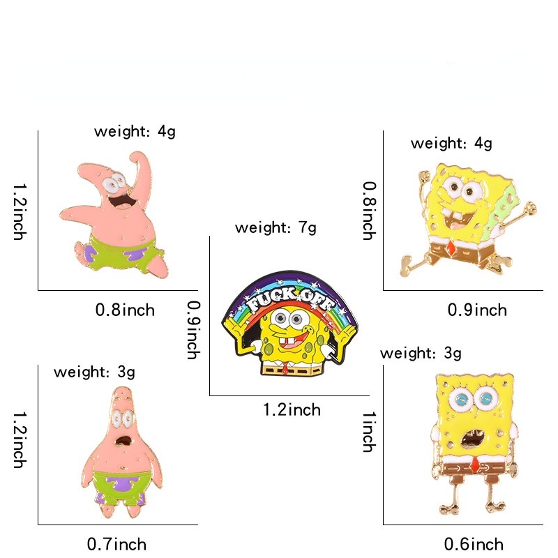 Huy Hiệu Cài Áo Hình SpongeBob SquarePants Dễ Thương