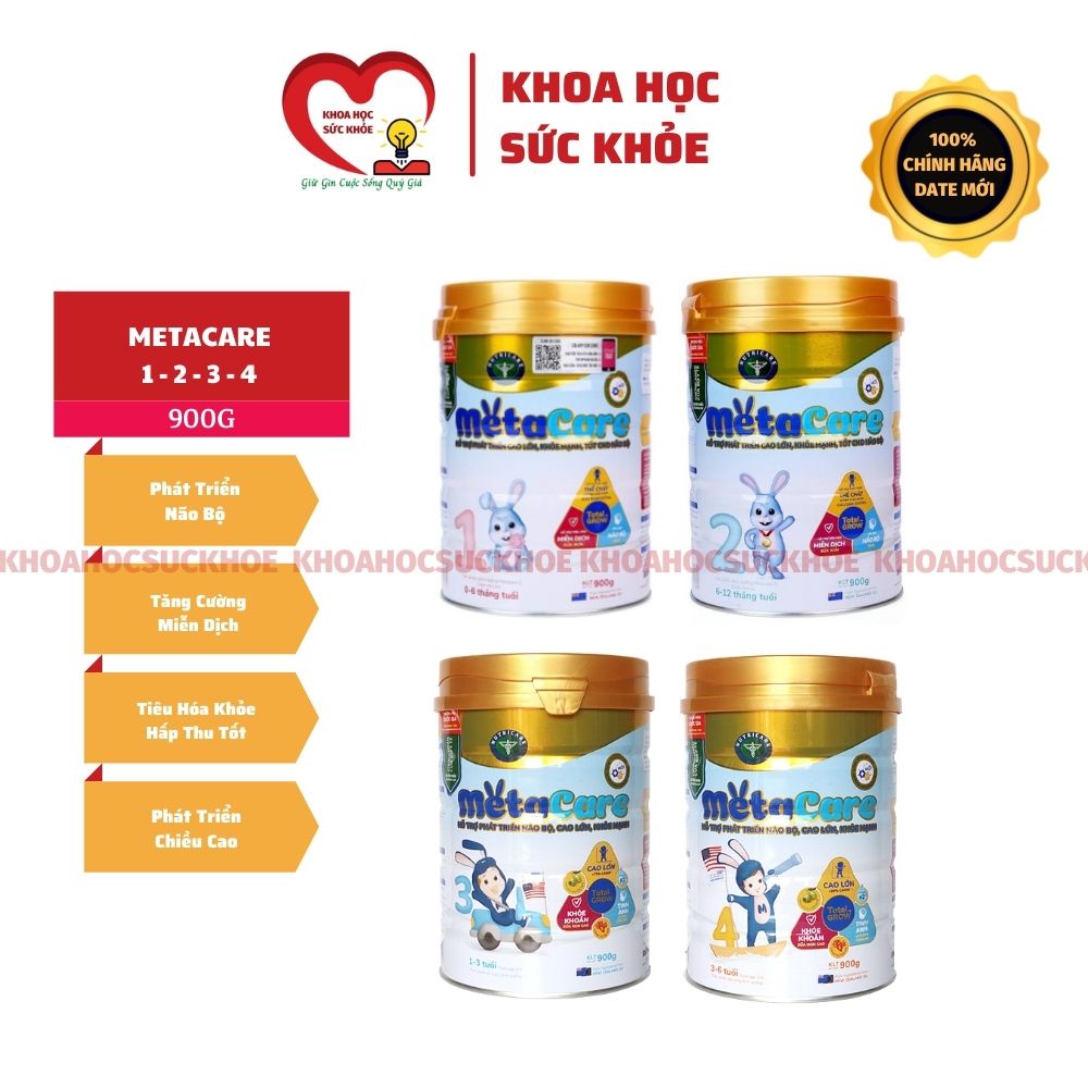 Sữa MetaCare 1 2 3 4 900G - Hỗ Trợ Phát Triển Não Bộ Tiêu Hóa Khỏe Hấp Thu Tốt khoahocsuckhoe