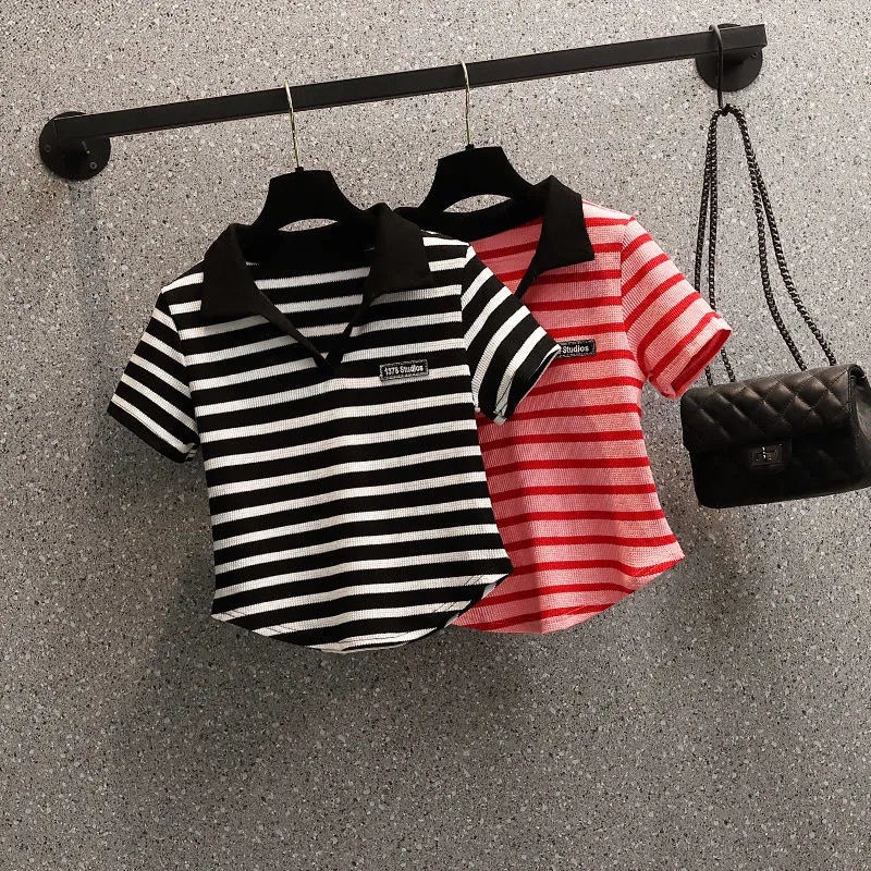 Set đồ 2 món gồm áo kẻ sọc ngang và quần dài ống rộng phong cách Nhật Bản thời trang mùa hè 2022 cho nữ